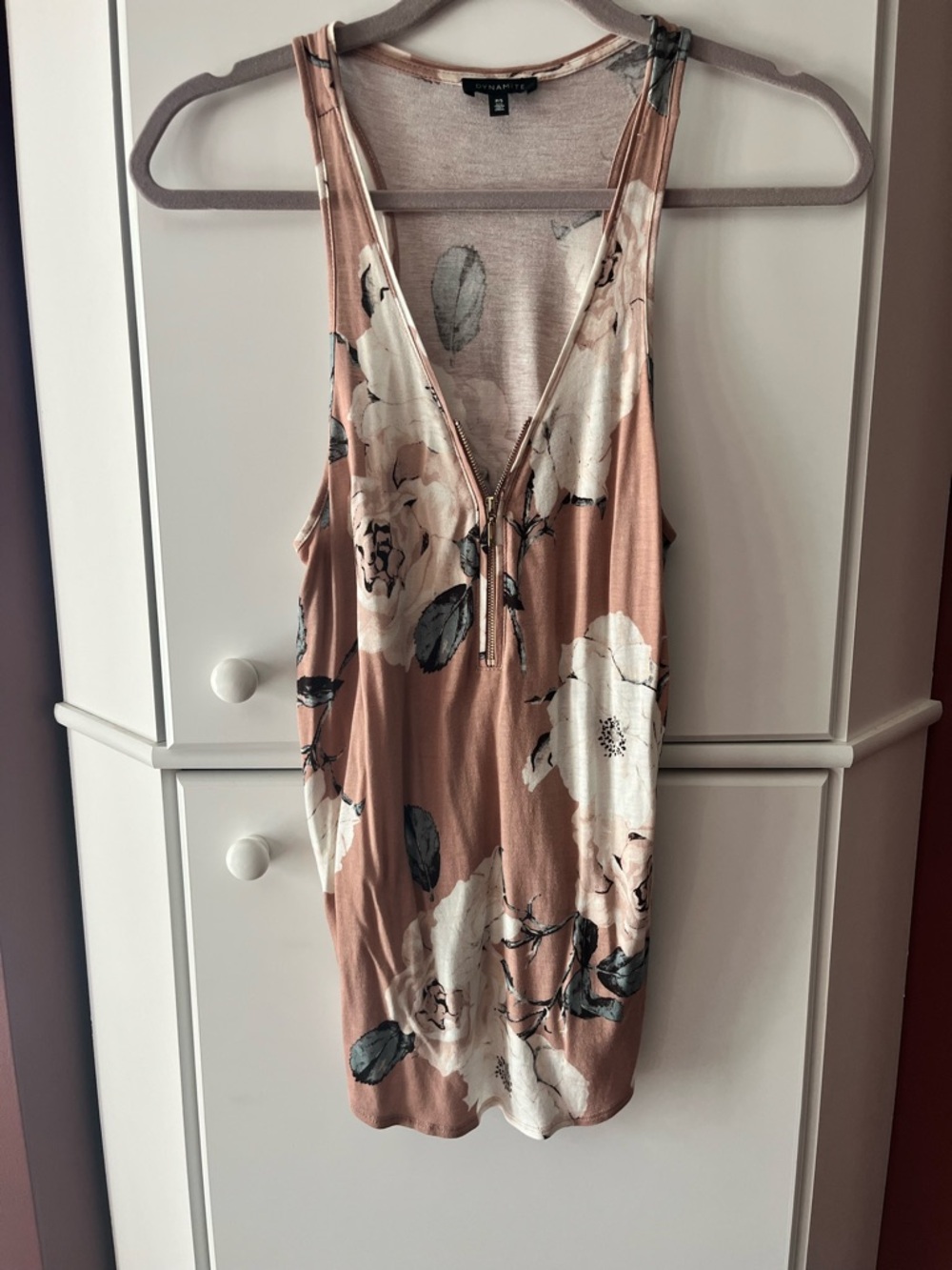Dynamite Blush Pink Floral Tank Top